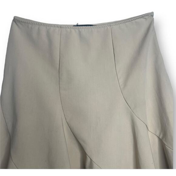 Rampage Size Small Classic Khaki Flared Trumpet Career Skirt Retro Bias Cut - Picture 2 of 8
